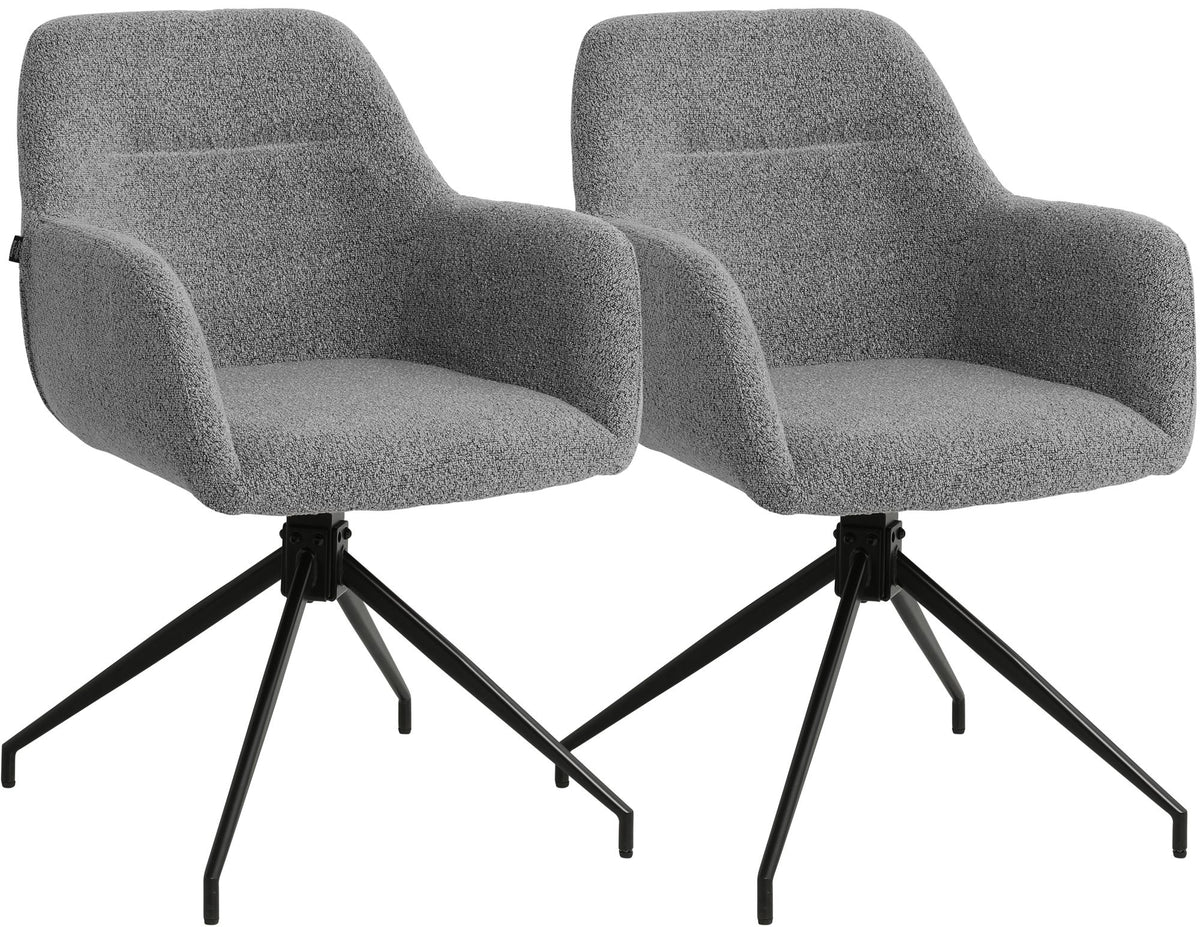 CLP 2er Set Esszimmerstuhl Merlinda Stoff Teddy