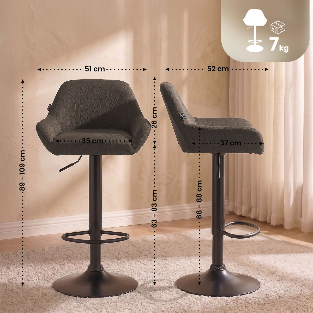 CLP Barhocker Braga Stoff B – Produktabbildung 2