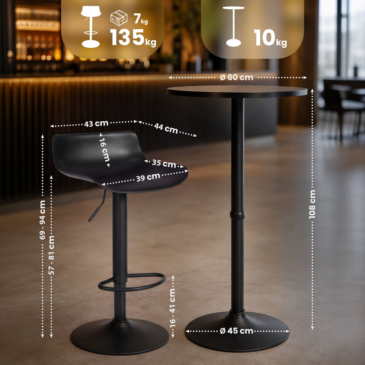 CLP 2er Bartisch Set Navo Kunststoff – Produktabbildung 2