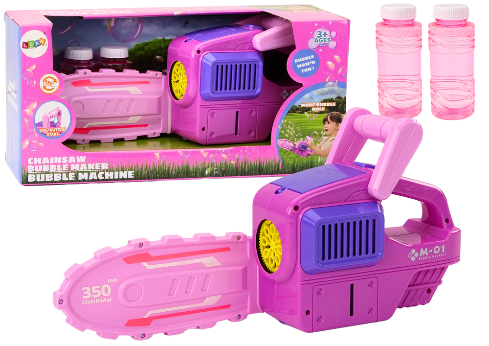 LEAN Toys Seifenblasenmaschine Kettensäge Rosa