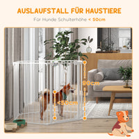 PawHut Welpenauslauf, modulares Design, klappbar, Stahlrahmen, für Innen, weiß, 90 x 123 x 102cm – Produktabbildung 7