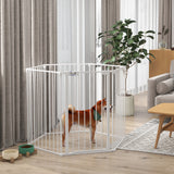PawHut Welpenauslauf, modulares Design, klappbar, Stahlrahmen, für Innen, weiß, 90 x 123 x 102cm – Produktabbildung 10