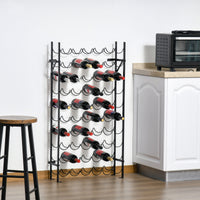 HOMCOM Weinregal für 60 Flaschen Flaschenregal Metall Flaschenhalter 63 x 20,5 x 118 cm Schwarz – Produktabbildung 9