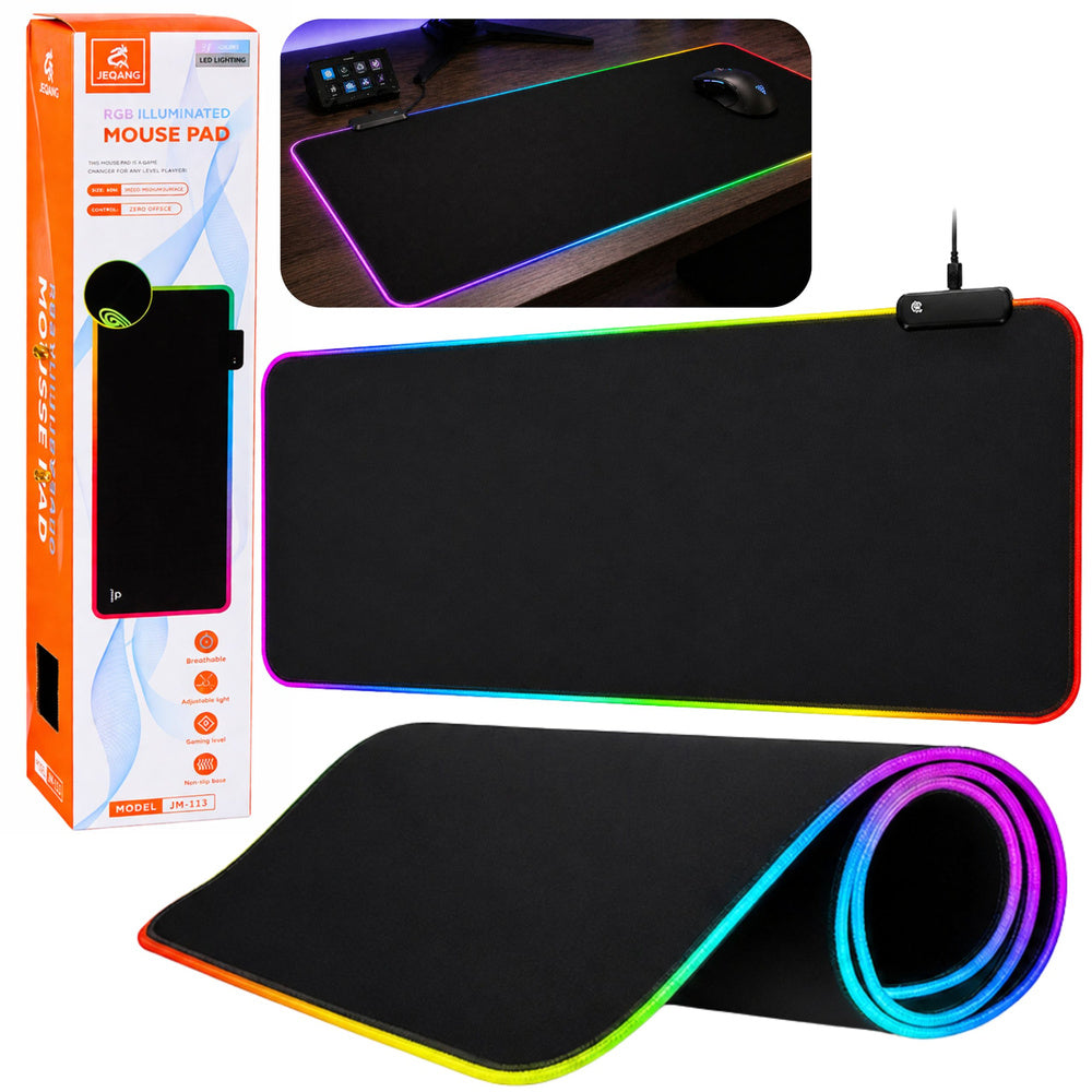 Keyboard mouse pad with LED lighting, 40 x 90 cm