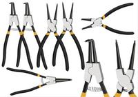 Circlip pliers set, straight and bent, 4 pcs