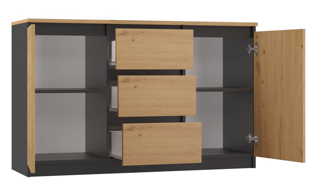 Kommode COSTA 1D3S/2D3S BA ANTHRAZIT EICHE ARTISAN – Produktabbildung 4