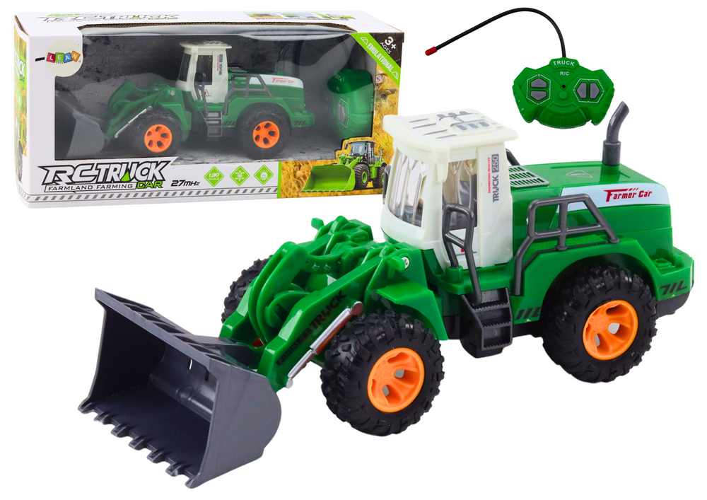R/C Backhoe Loader Remote-controlled Lifting Arm Green