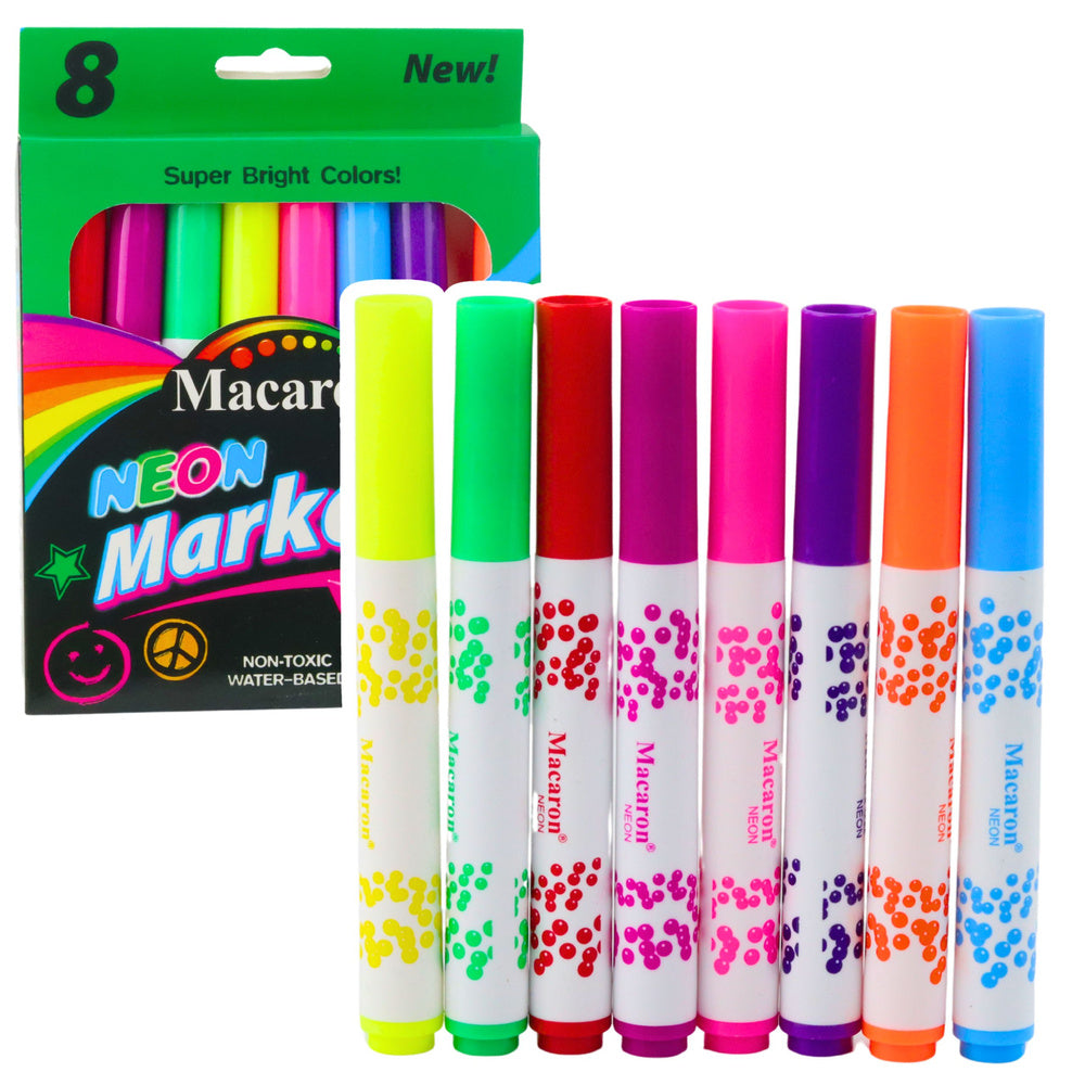 Highlighter set for school, water-based ink, colorful, 8 pieces