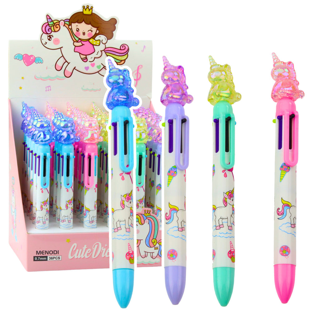 Multi-colored pen 6 colors unicorn figure 0.7 mm