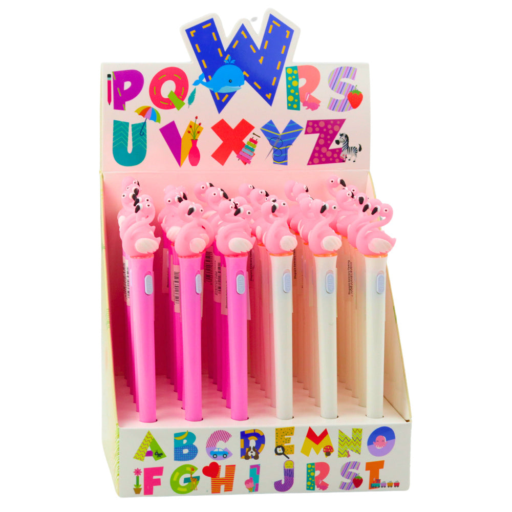 Light-up ballpoint pen, pink flamingo, blue ink, 0.7 mm, assorted (2)