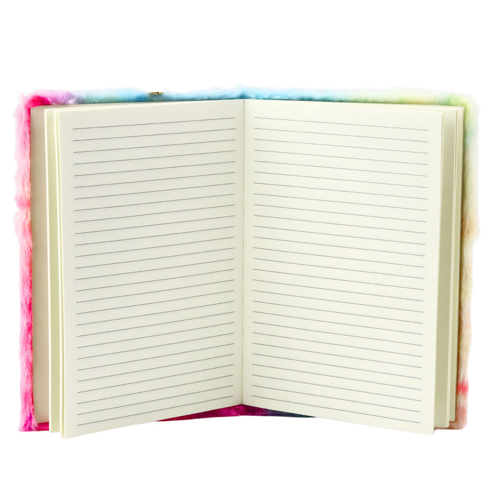 Plush notebook, notebook, lined, unicorn with golden horn, A5, 80 sheets (2)