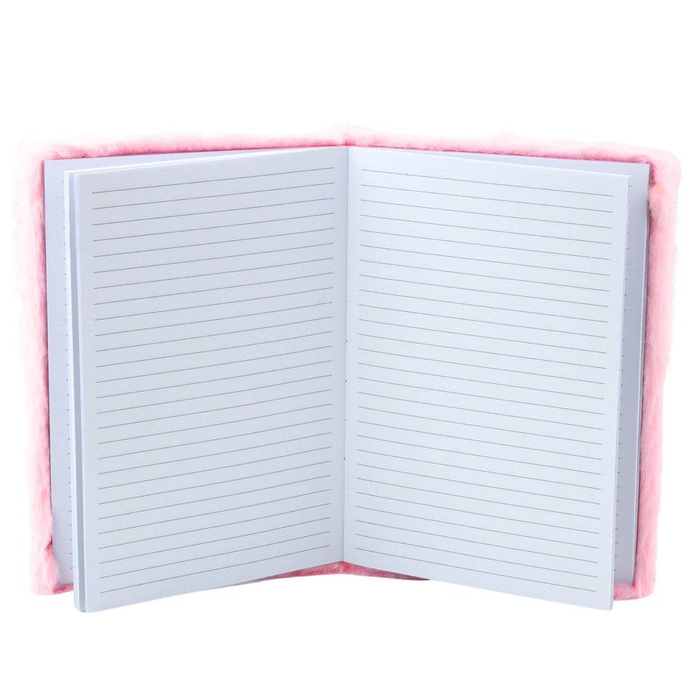 Plush notebook, notebook, lined, star with confetti, pink, A5, 80 sheets (2)