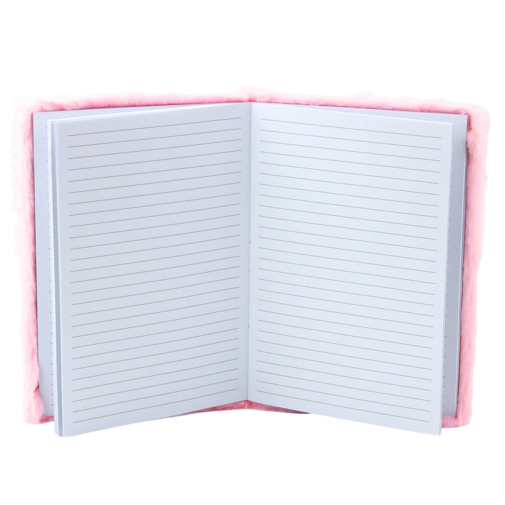 Plush notebook, notebook, lined, crown with confetti, pink, A5, 80 sheets (2)