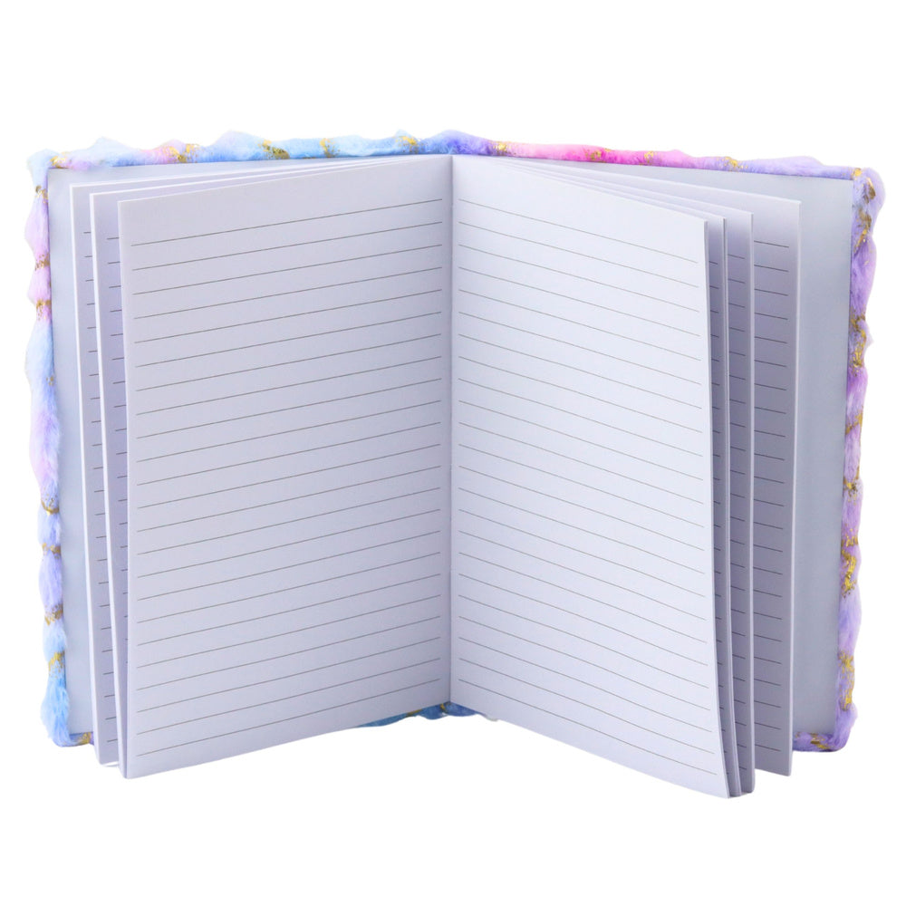 Plush notebook, lined, gold stars, pastel, A5, 80 sheets (2)