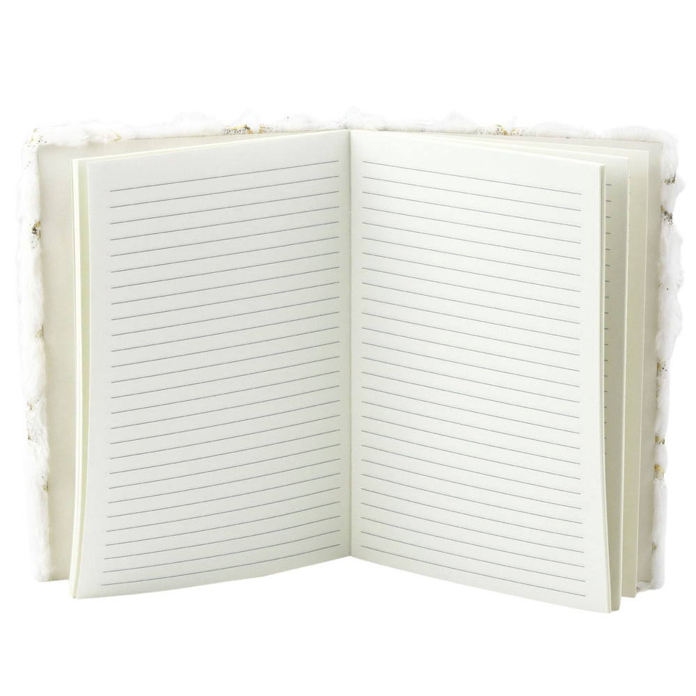 Plush Notebook Journal Lined Gold Stars White A5 80 Sheets (2)