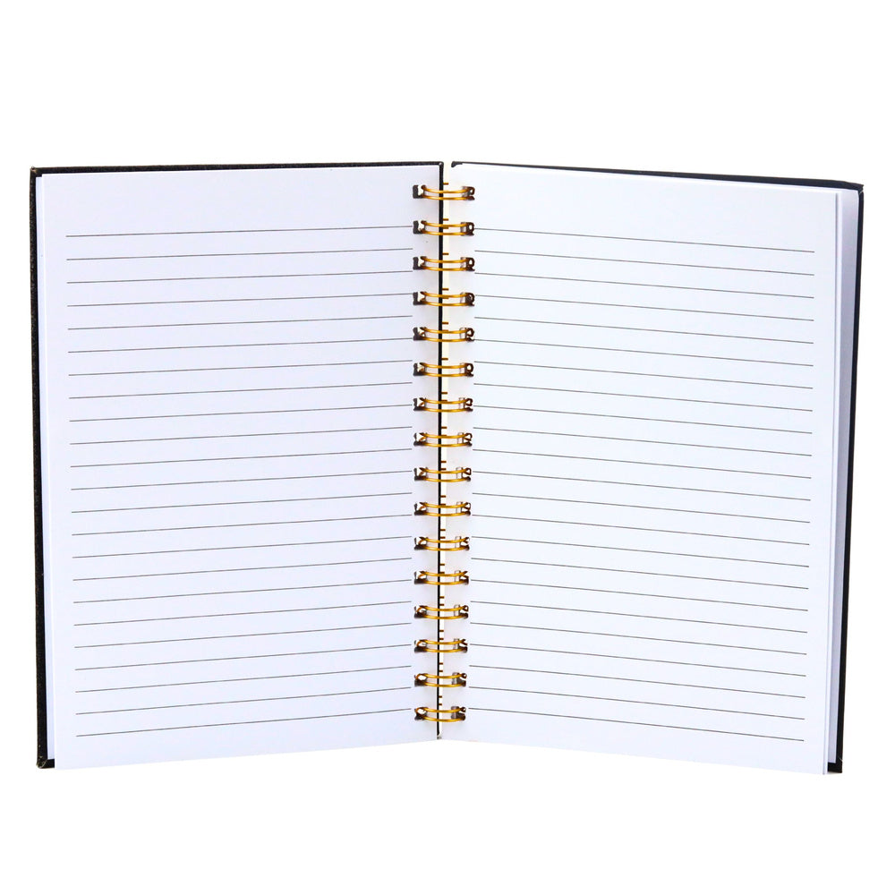 Notebook lined exercise book patches lips lipstick glitter black A5 80 sheets (2)