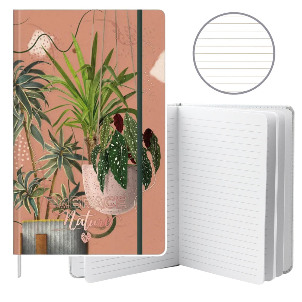 Notebook planner lined sheets plants eraser A5 80 sheets