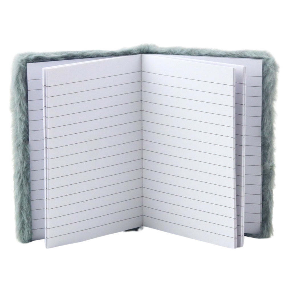 Plush Notebook Lined Shiny Star Grey A6 80 Sheets (2)