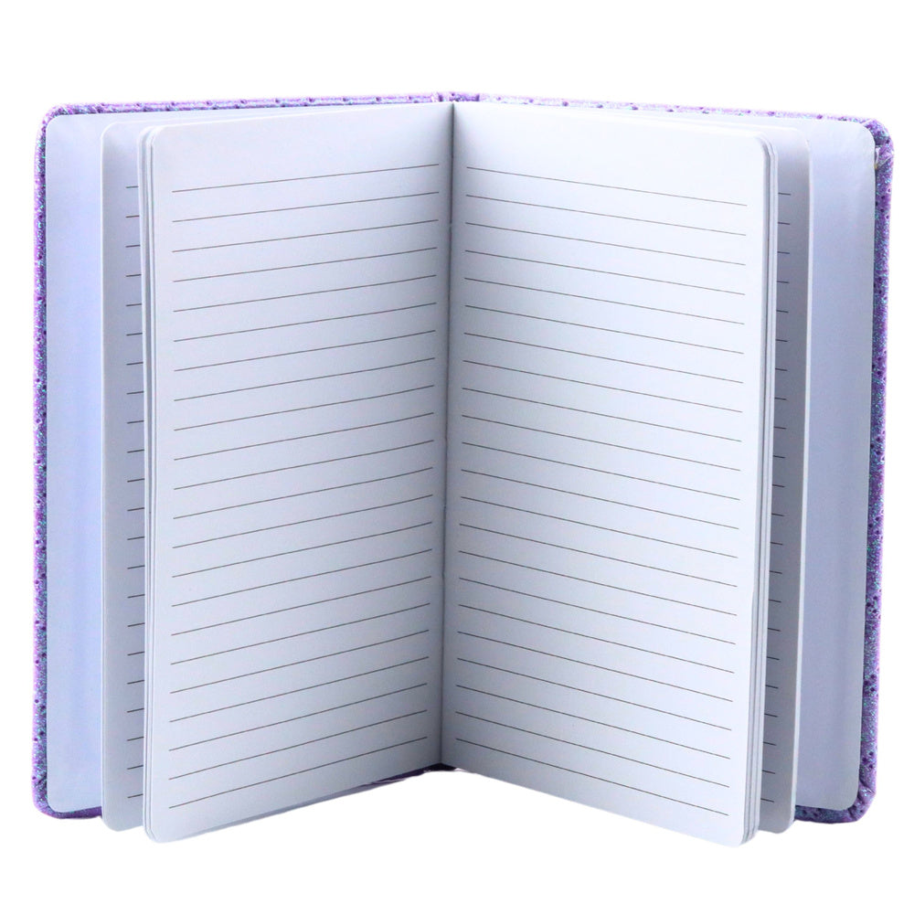 Lined notebook glitter patches purple B6 80 sheets (2)