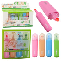 4-piece colorful dual-tip highlighter set