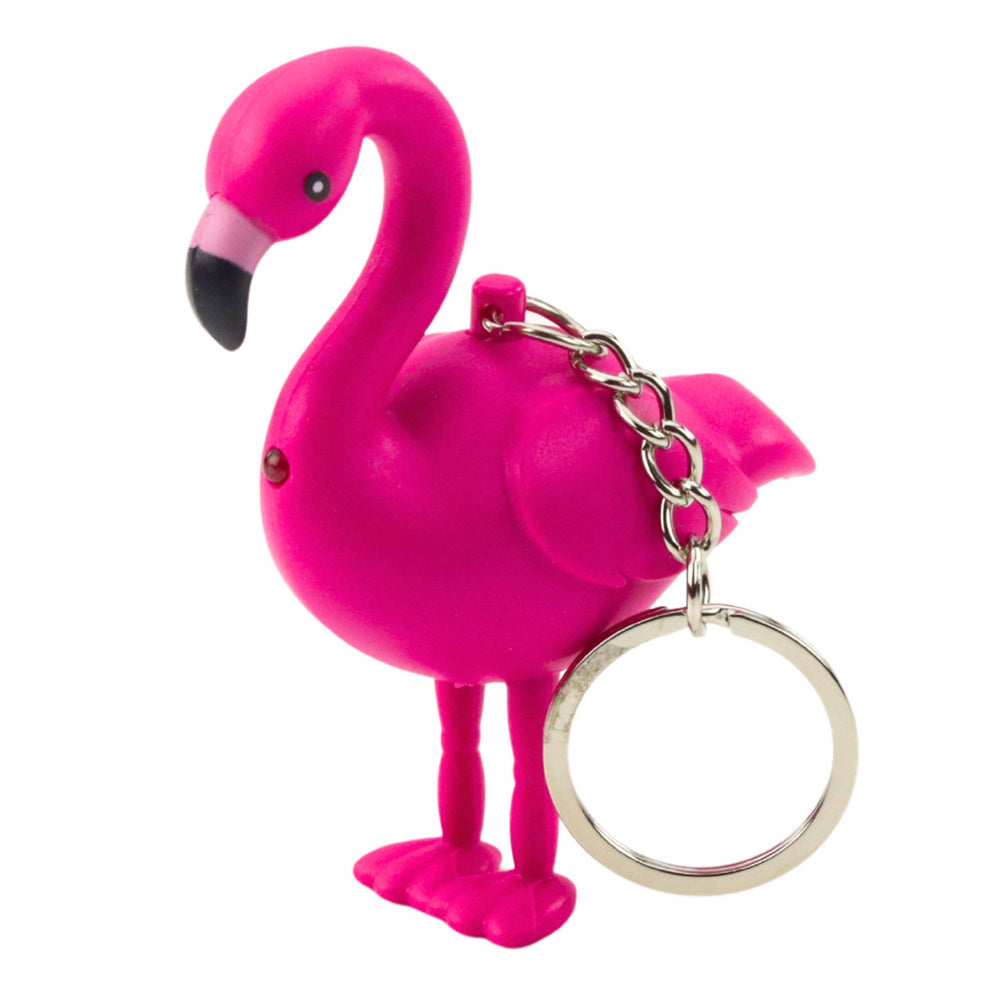 LEAN TOYS Flamingo Rucksack Schlüsselanhänger LED Sounds Pink – Produktabbildung 2
