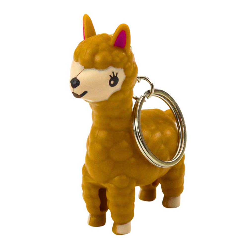 LEAN TOYS Rucksack Schlüsselanhänger Lama Alpaka LED Taschenlampe Sounds – Produktabbildung 2