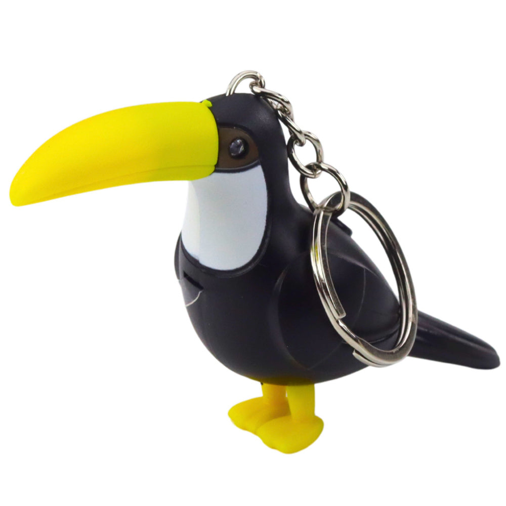 LEAN TOYS Tukan Rucksack Schlüsselanhänger LED Taschenlampe Sounds – Produktabbildung 2