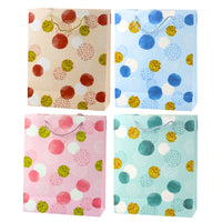 Gift bag polka dot pattern gold pastel 32 × 26 × 10 cm