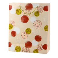 Gift bag polka dot pattern gold pastel 32 × 26 × 10 cm (2)