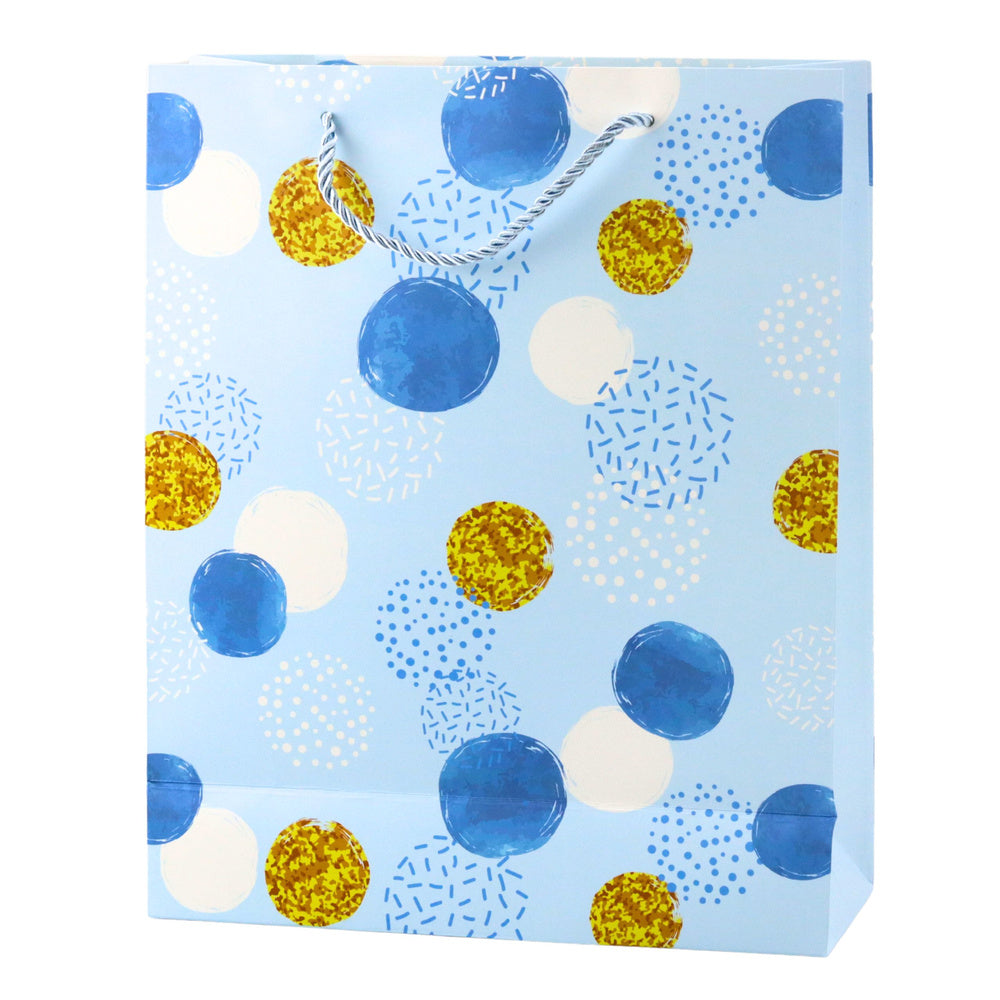 Gift bag polka dot pattern gold pastel 32 × 26 × 10 cm (3)