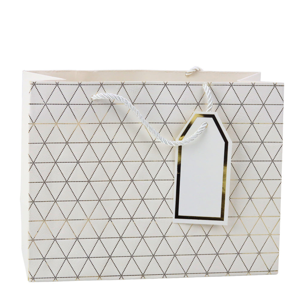 LEAN Geometrische Geschenktüte mit goldenen Linien, 23 x 18 x 10 cm – Produktabbildung 2