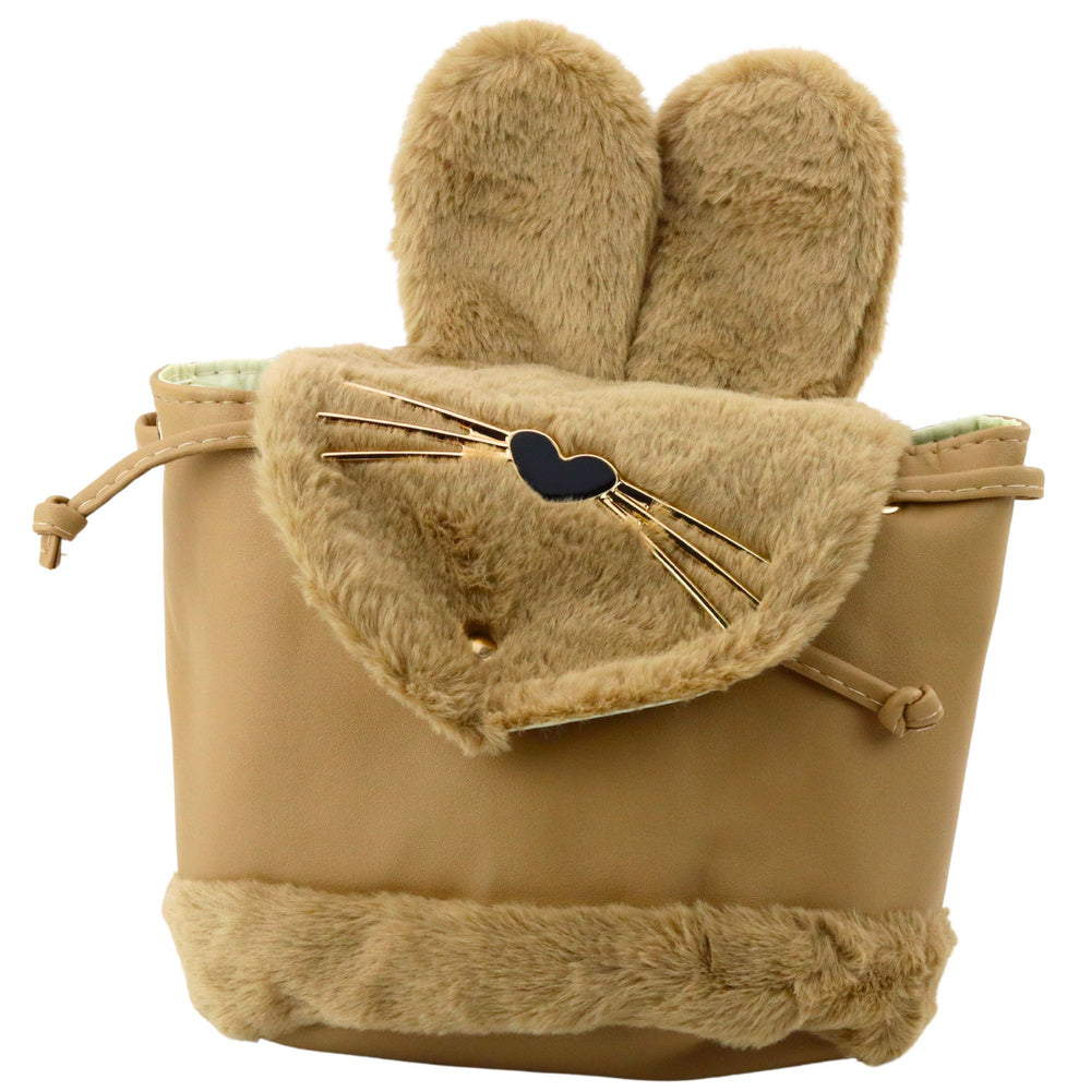 LEAN Kinderrucksack Plüschohren Verstellbarer Riemen Beige 22cm 4L