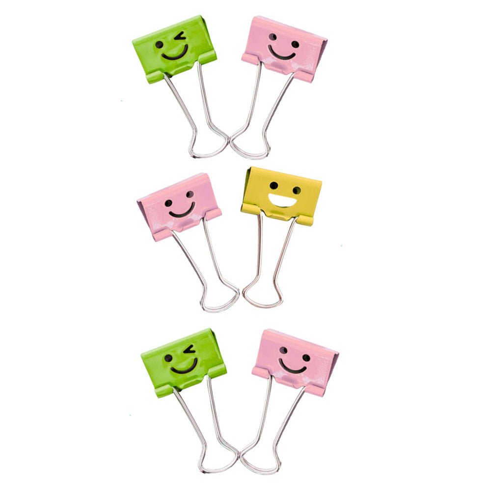 Set of colorful smiley paper clips, 6 pieces, 32 mm (2)