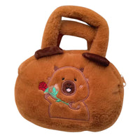 LEAN Toys Capybara Plüschtasche mit Rose Braun 20cm – Produktabbildung 2