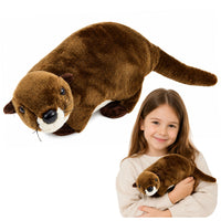 LEAN Toys Plüschtier Otter Kuscheltier Braun 37cm