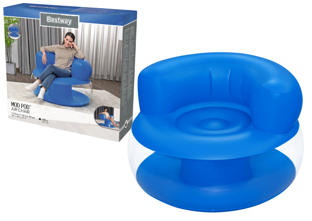 Inflatable blue chair 112 x 112 x 70 cm Bestway 75138