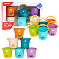 Bath bucket set with holes, colored, 6-piece
