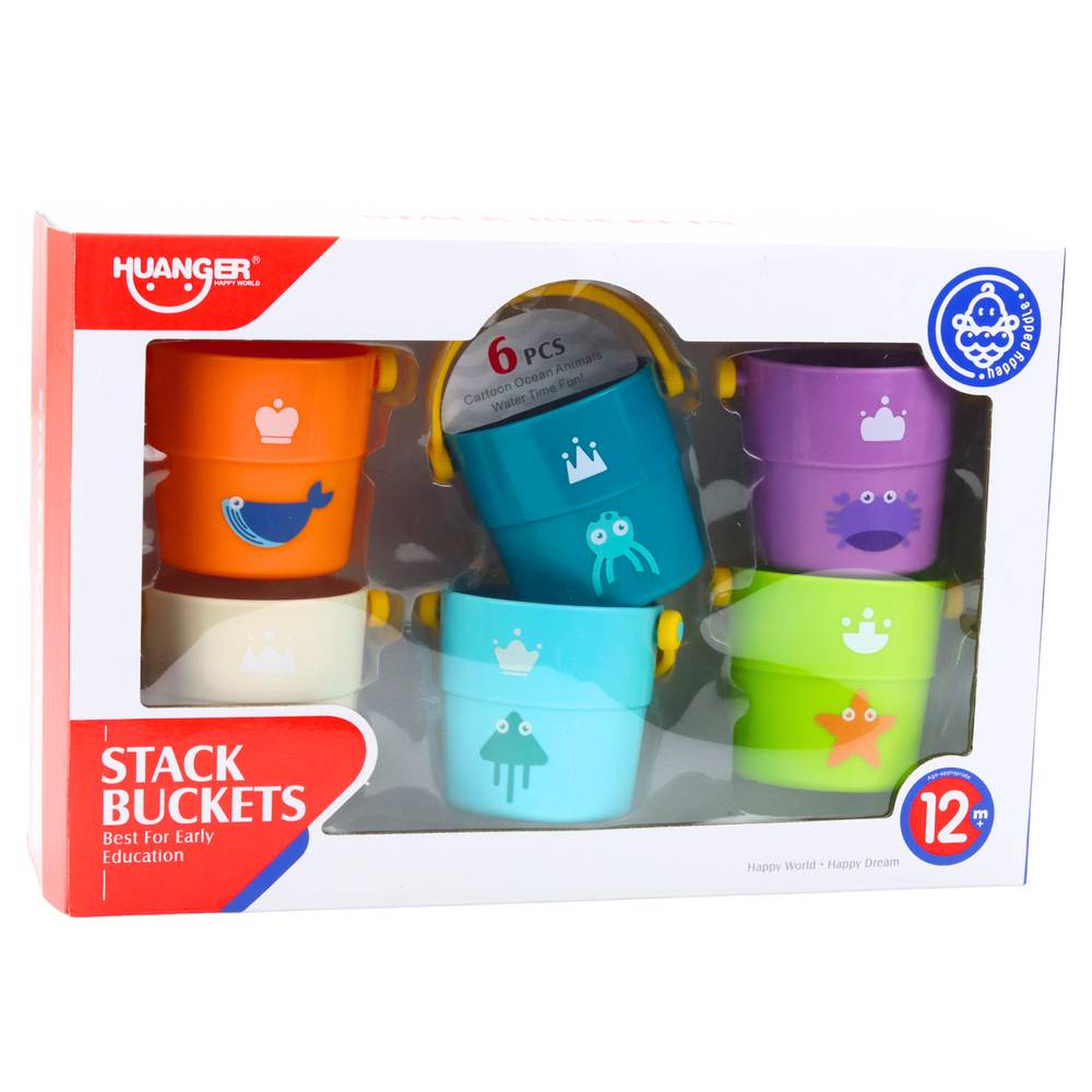 Bath bucket set with holes, colored, 6-piece (3)