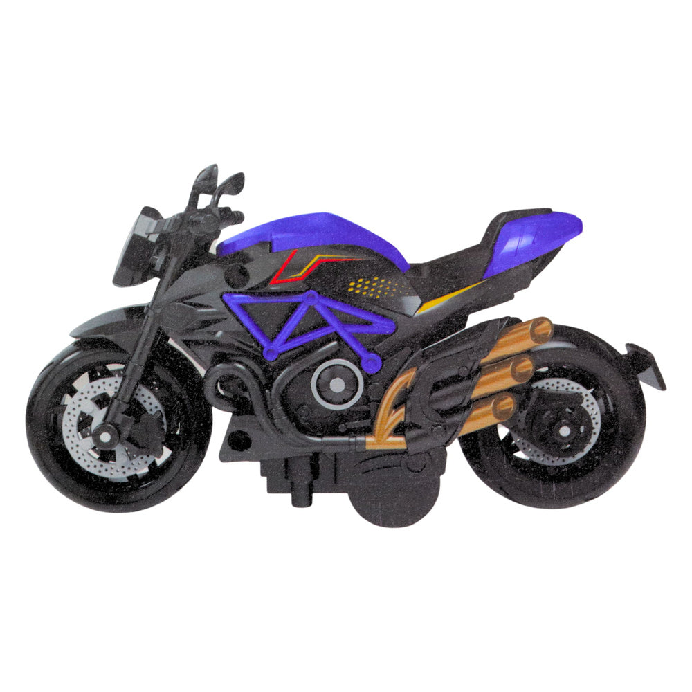 Motorcycle construction toy made of metal bolts 1:14 DIY black and blue (2)