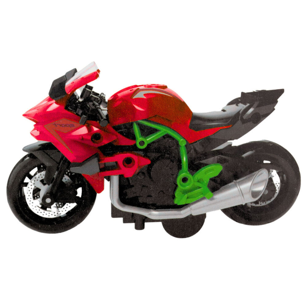 Motorcycle model kit, screws, metal, 1:14, DIY, green-red (2)