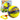 Foam ball on a string with pull handle yellow 14cm