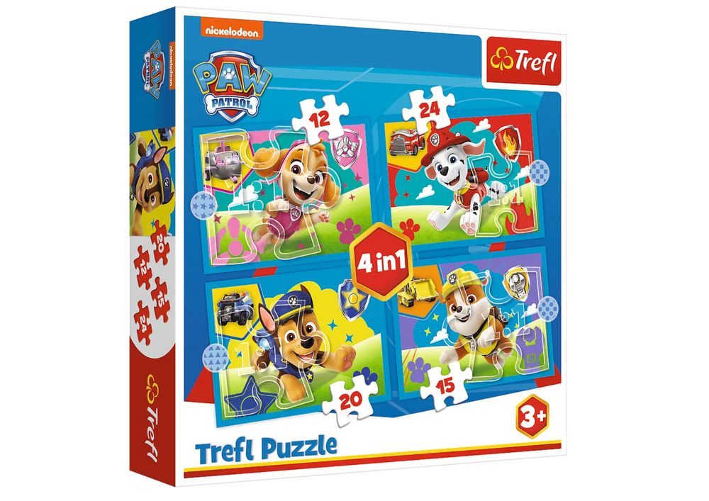 Trefl Puzzle 4in1 Puzzle Paw Patrol Running Dogs Trefl 34628