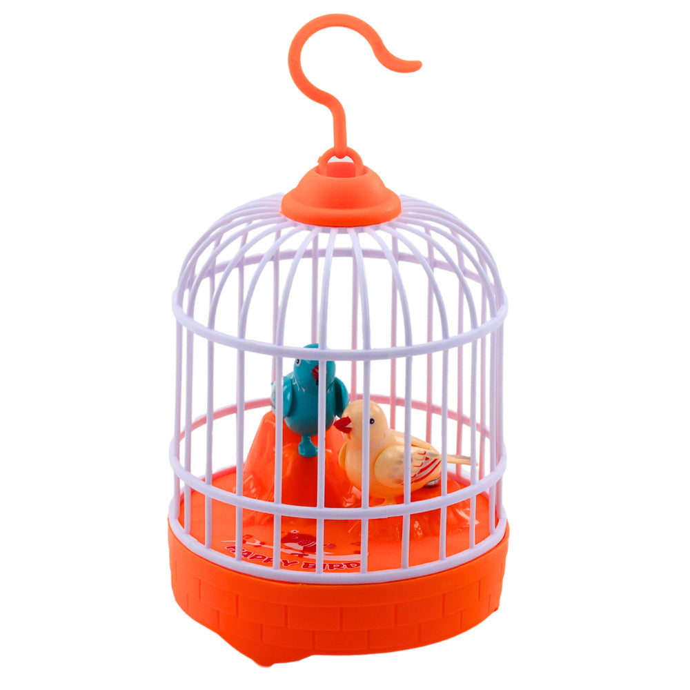 LEAN TOYS Batteriebetriebene Vogelkäfigbeleuchtung mit orangefarbenem Klang – Produktabbildung 2