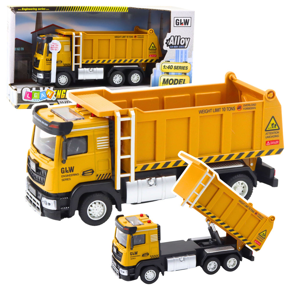 Construction vehicle yellow dump truck