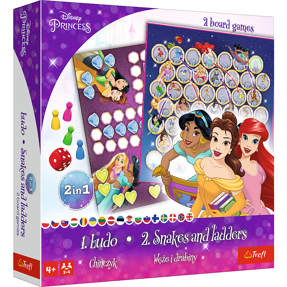 Trefl Gry Spiel 2in1 Chinese Mann / Schlangen und Leitern - Prinzessin Disney Princess Trefl 02418