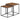 2er-Set quadratische Couchtische – Rustikale Holzoptik / Beine Schwarz