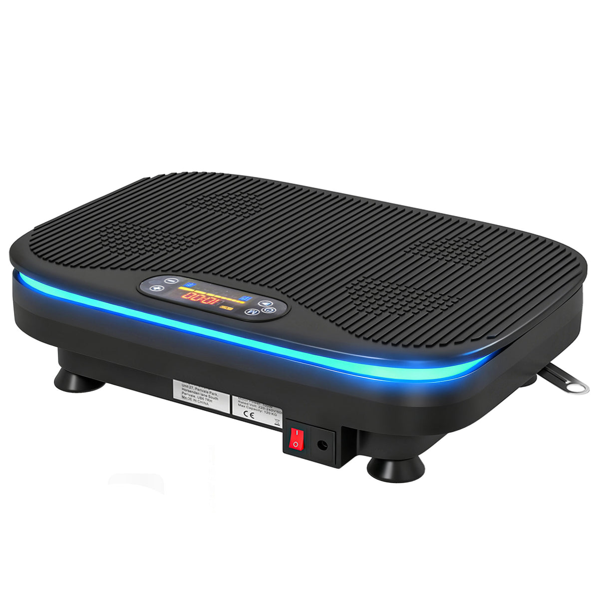 Vibration plate for fitness exercises, Bluetooth function, remote control, 99 speed levels, plastic, steel