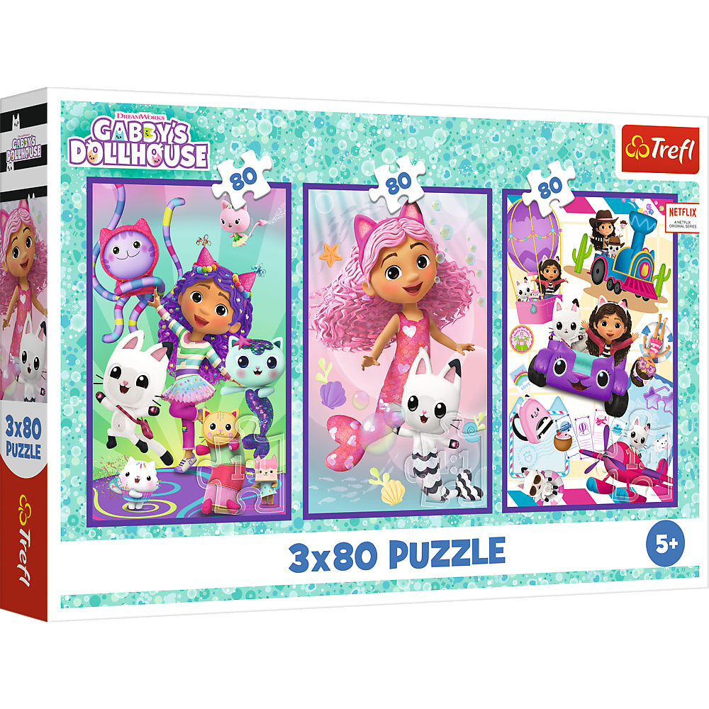Trefl Puzzle Puzzle 3x80 - Bunte Tage von Gabby Trefl 34882
