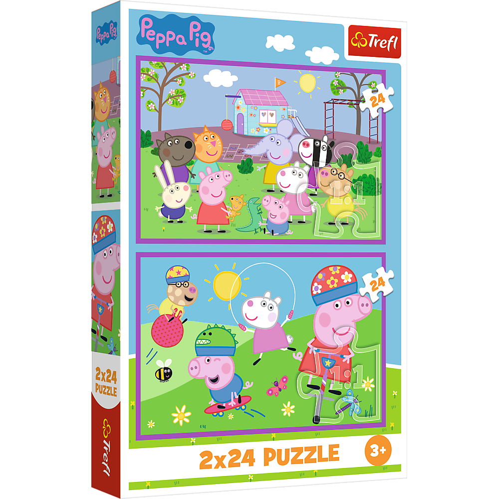 Puzzle - 2x24 - Peppa auf dem Spielplatz - Peppa Pig 34435