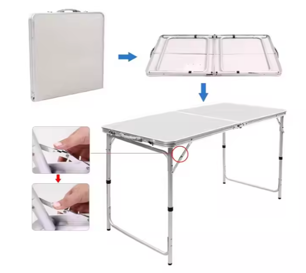 LEAN Klappbares Campingtisch-Set mit 4 Stühlen, Grau – Produktabbildung 7
